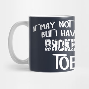 Broken Toe White Text Mug